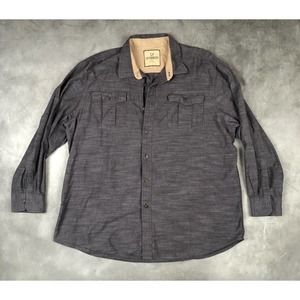 Outdoor Life Gray Buttoned Long Sleeve 100% Cotton Shirt Size 2XL Tall